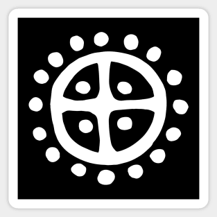 White Sun Wheel | Prehistoric Norse symbols Sticker